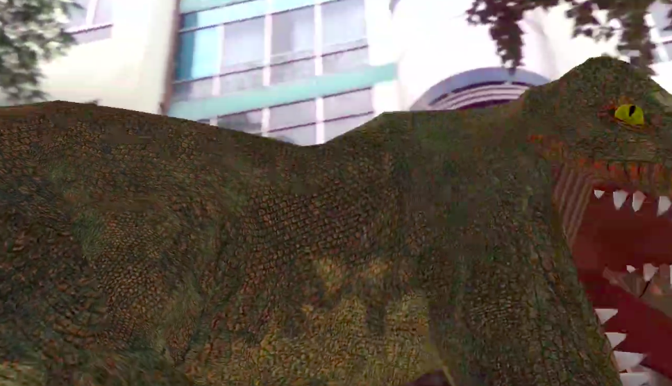 スマートグラス XReal Light でオフィスの庭に恐竜を召喚