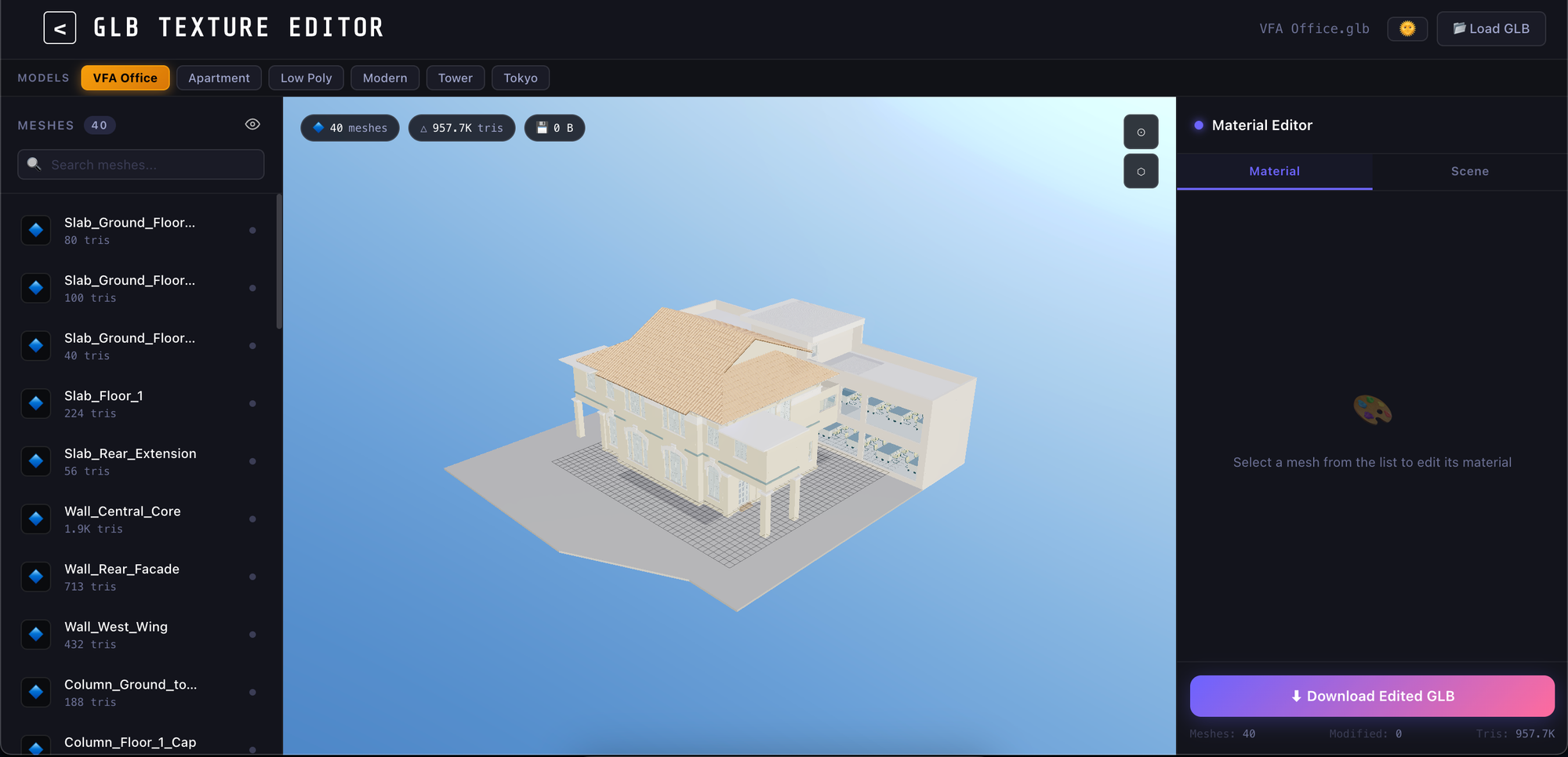 GLB Texture Editor: Chỉnh sửa texture 3D