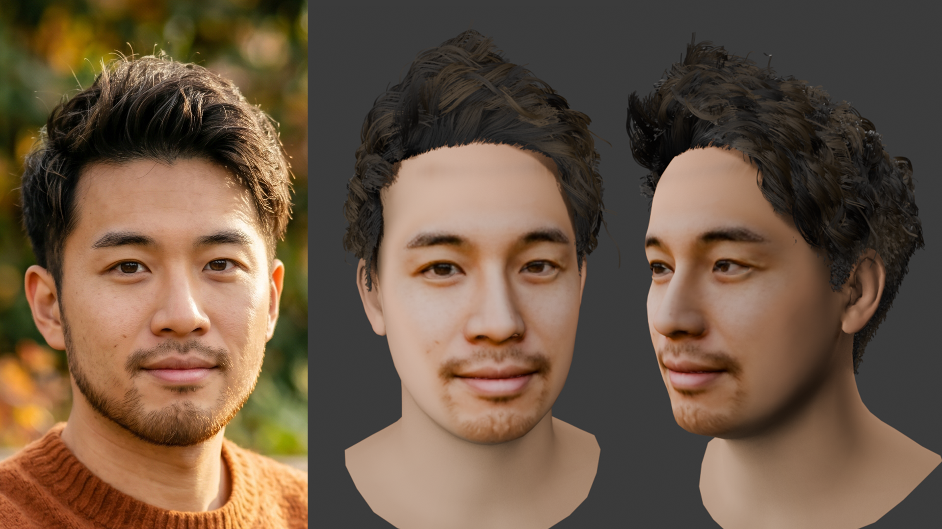 1枚の写真からリアルな3Dアバターを作る。FLAME / DECA / DiffLocksを使った頭部＆髪の毛生成の挑戦