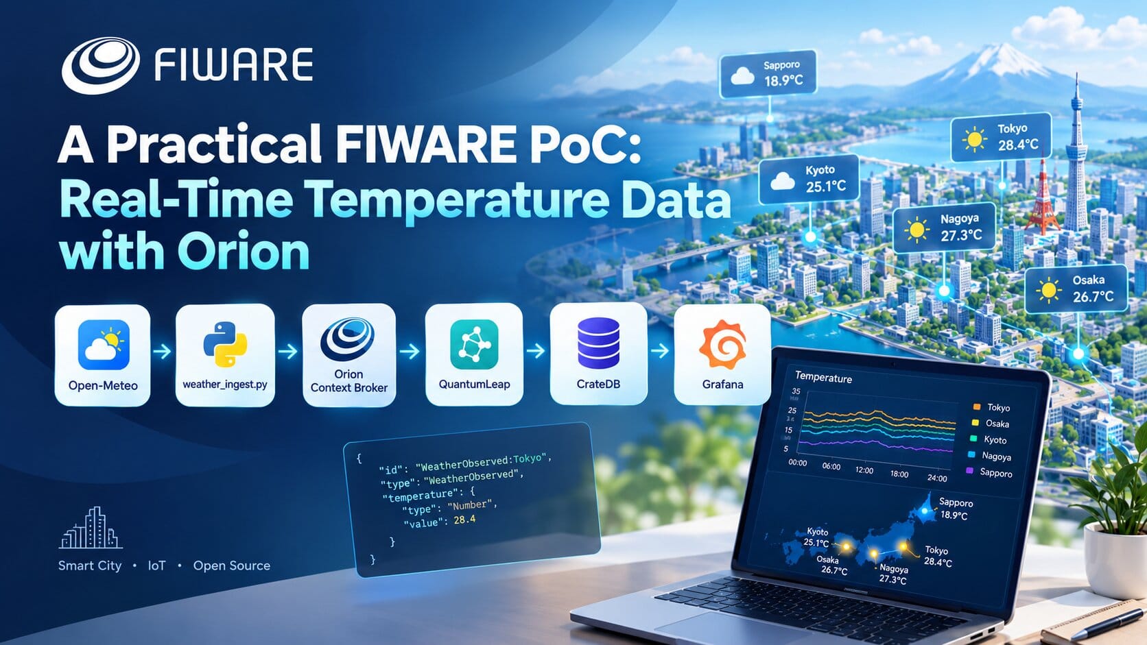 A Practical FIWARE PoC: Real-Time Temperature Data with Orion